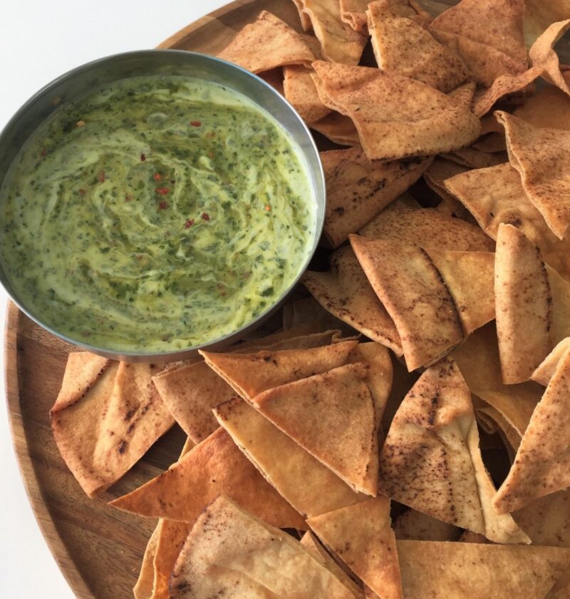 Baked Pita Chips and Dip